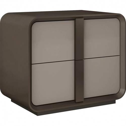 Velisse Nightstand in Brown Metal Lacquer & Grey Lacquer